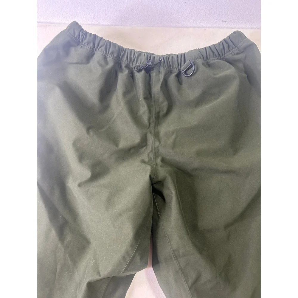 Olive Green Outdoor‎ Cargo Pants Elastic Waist Drawstring D-Ring Hiking Trousers